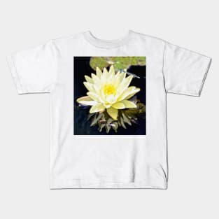 White Water Lily and Dragonfly Kids T-Shirt